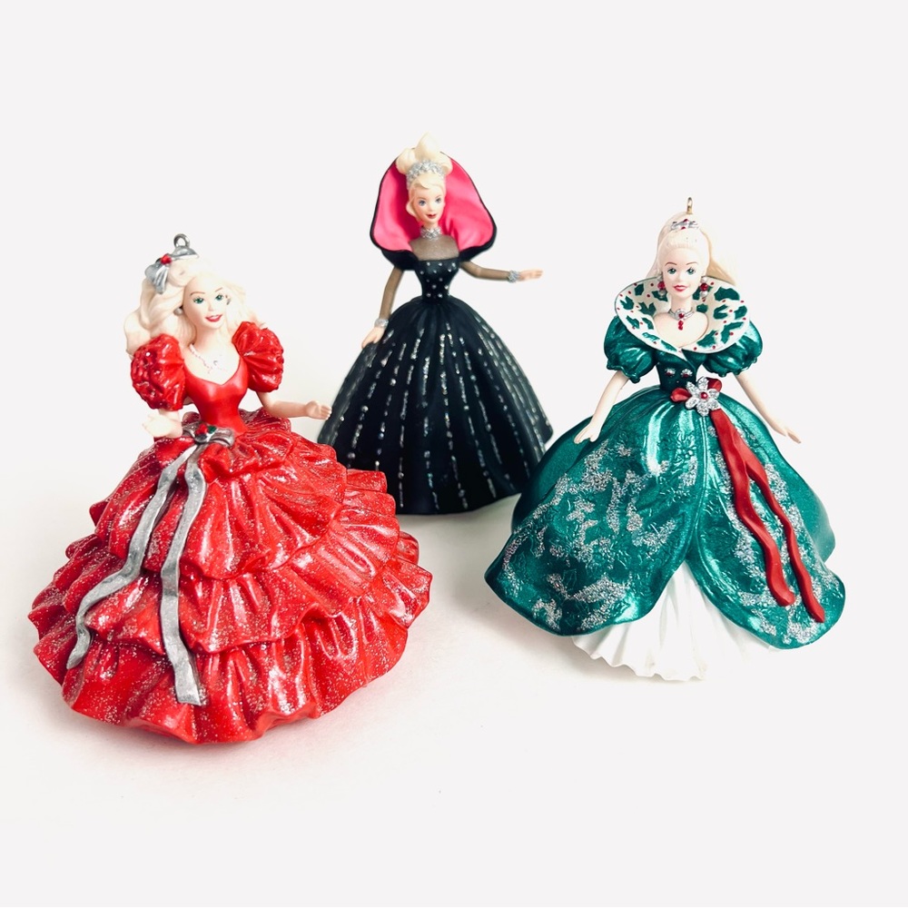 BARBIE Mattel Hallmark Collect Christmas Ornaments 1995,1996 1998